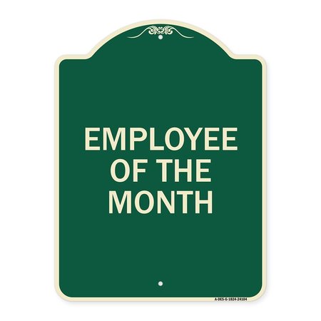 SIGNMISSION Employee of the Month Heavy-Gauge Aluminum Architectural Sign, 24" x 18", G-1824-24104 A-DES-G-1824-24104